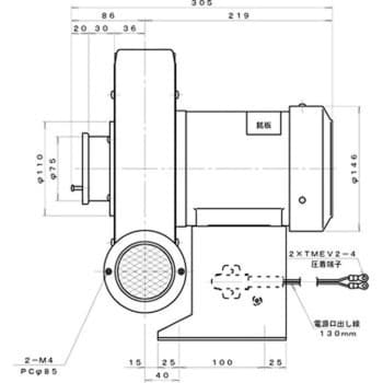 点击查看大图 涡轮式电动鼓风机淀川电气制造所TBN4T标准型(底部水平)